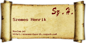 Szemes Henrik névjegykártya